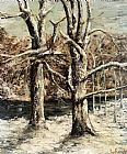 Woods Canvas Paintings - Woods in the Snow